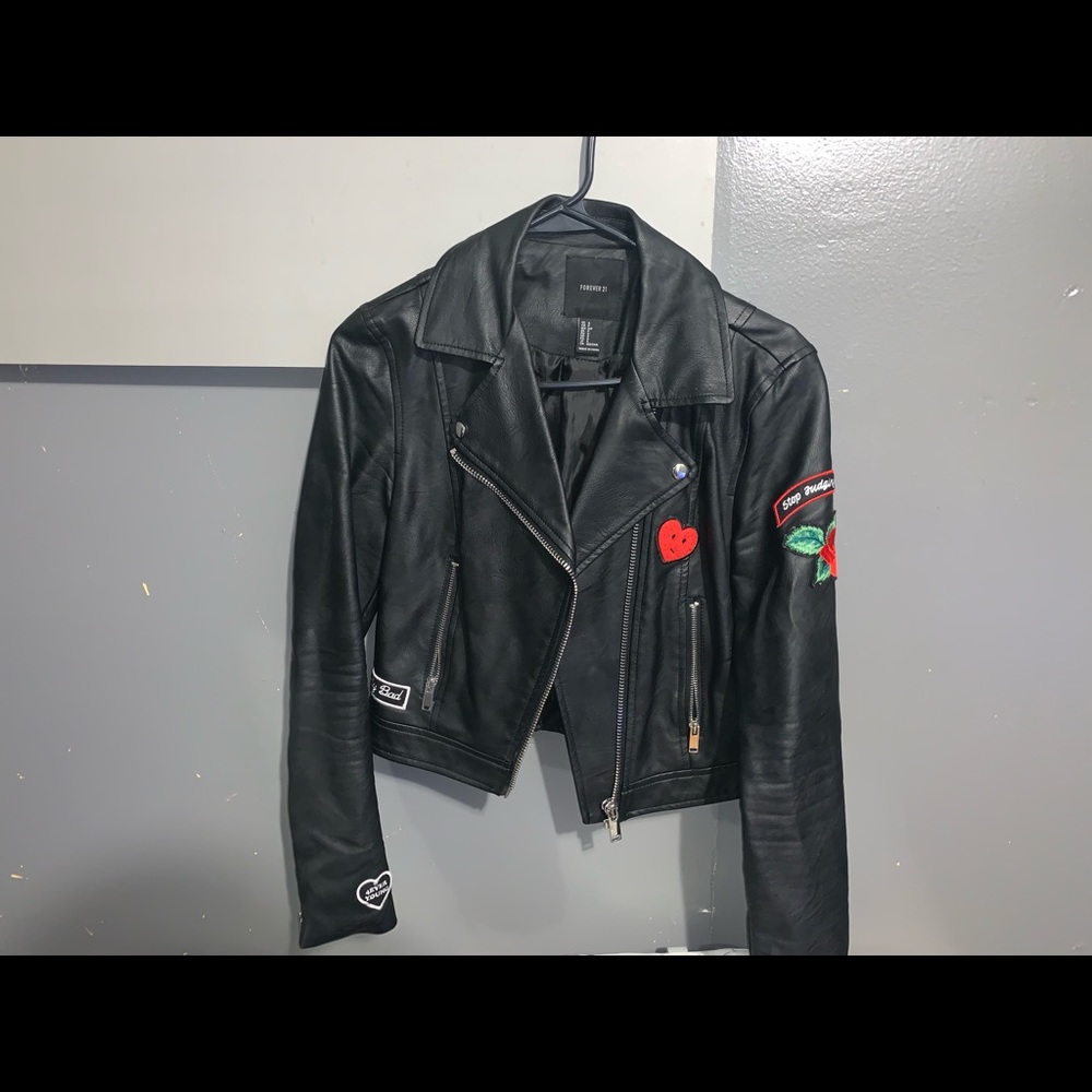 Black leather jacket